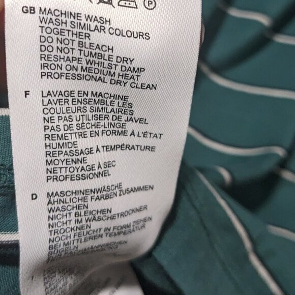 Fred Perry | Fine striped tee in light petrol green - Picture 7 of 8